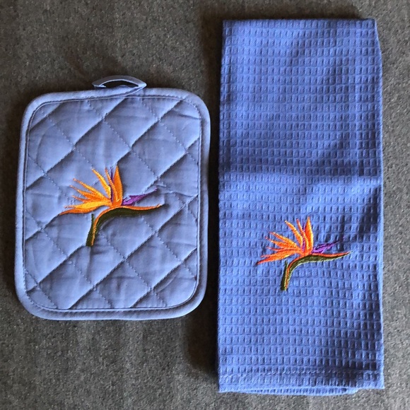 Bird of Paradise Pot Holder and Hand / Tea Towel Set - Picture 1 of 12